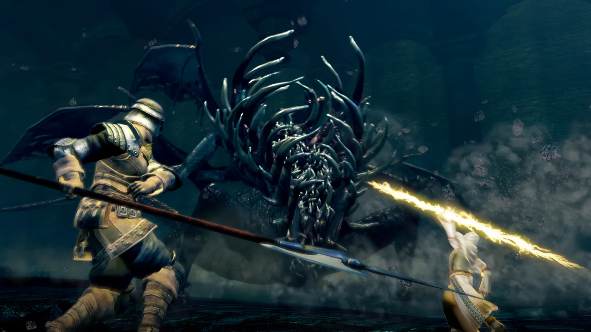 Gameplay screenshot illustrating Dark Souls Remastered